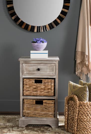 Carrie Side Table in White Washed